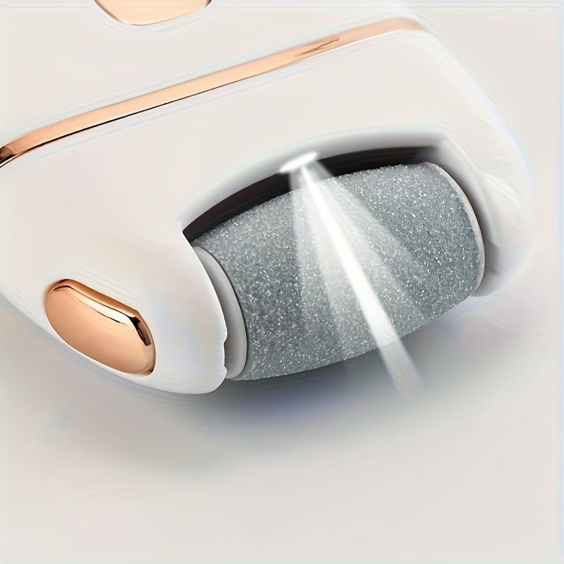 Limpiador y Exfoliante de Pies Eléctrico - Dispositivo Hipoalergénico con Batería de Litio, Portátil para Cuidado de los Pies, Sin Pantalla Necesaria, Ideal para Hogar, Viajes o Salón, Diseño Elegante, Plástico Hipoalergénico, Recargable USB, Compacto, P