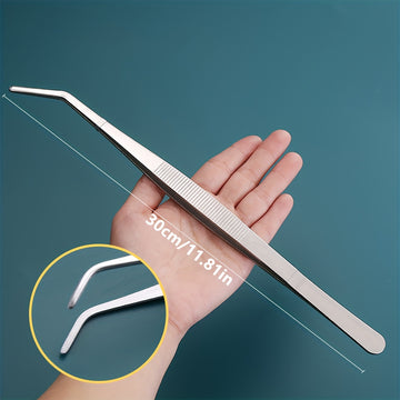 2 piezas de pinzas de acero inoxidable ultra largas de 11,8 pulgadas (30,0 cm), clip de recuperación grueso para bonsái DIY, jardinería, cuidado de mascotas, alimentación de reptiles, joyería - Durabilidad y control preciso, pinzas para jardinería