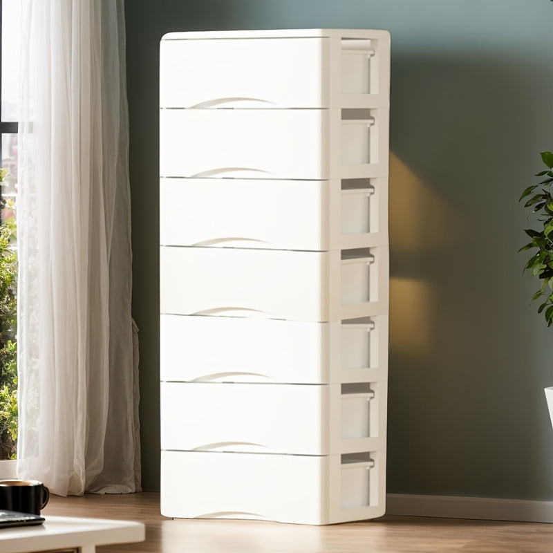 Cajones de almacenamiento blancos con 3, 4, 5, 6 u 7 capas, ideales para organizar ropa, snacks, juguetes y más, ideales para usar en cocinas, dormitorios, salones y baños.