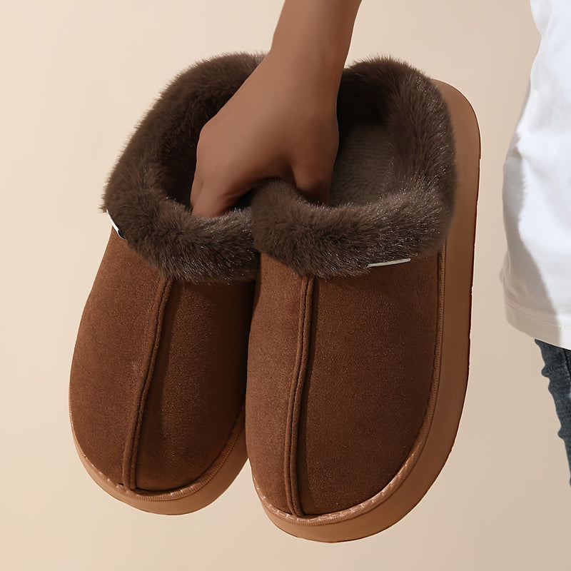 Zapatillas cómodas para mujer con forro de piel sintética - Suaves zapatos de casa para todas las estaciones con suela de EVA, parte superior de tela beige y diseño cómodo para el hogar, la oficina o el uso casual, zapatillas lindas, ropa cómoda para la