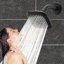 Cabeza de ducha de vidrio de 4 pulgadas con experiencia de lluvia - Diseño rectangular montado en la pared, acabado pintado, para un baño moderno, alta presión y ahorro de agua, plástico duradero, no requiere electricidad, accesorios de ducha, cabeza de