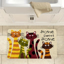 Tapete de suelo impreso con dibujos animados de cuatro gatos pequeños, super lindo, tapete de suelo de gato de dibujos animados cálido, adecuado para decorar salas de estar y