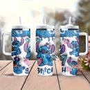 1pieza Disney Stitch Taza de viaje de acero inoxidable de 40oz, Taza de bebida fría reutilizable de alto volumen, Doble capa, Solo lavado a mano, Multifuncional, Ideal para regalos festivos, Pascua Ramadan - No necesita electricidad