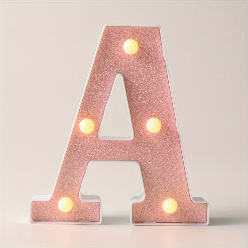 1pc Luces LED de letras, Alfabeto brillante y signo iluminado numérico, Regalo de luz nocturna para cumpleaños, boda, decoración de fiesta de Navidad