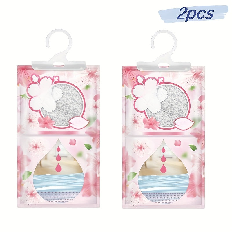 2/5 piezas de bolsas deshumidificadoras estilo cerezo, absorben humedad y mantienen seco, ideales para dormitorio, sala, cocina, baño, residencia estudiantil, bodega, etc. - Bolsas antihumedad colgantes para el hogar, deshumidificador portátil