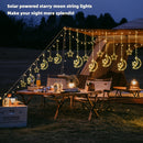 Luzes de cordão de estrelas e lua solares LED 120, com 8 modos de iluminação, adequadas para pátio, jardim, quarto, janelas, tenda, villa, decorações de férias, celebrações de aniversário de casamento, Natal, Dia dos Namorados, alta qualidade, luzes inte