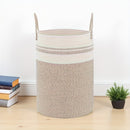 Cesta Grande de Almacenamiento Tejida a Mano con Asas - Estilo Escandinavo Organizador Extragrande para Ropa, Objetos Varios y Más, Diseño Decorativo Blanco, Cesta de Lavandería