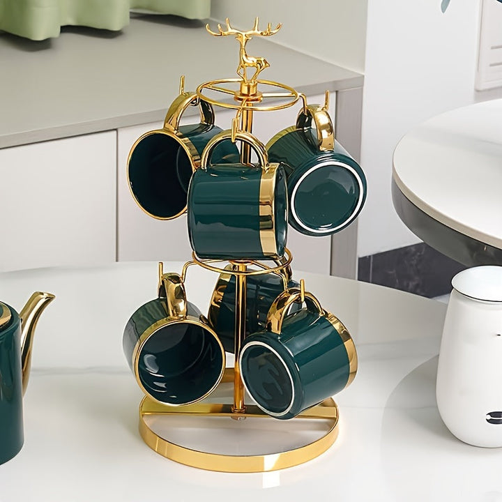 1pc Gancho para Taza de Café en Forma de Árbol, Estante de Almacenamiento para Tazas de Agua, Puede Almacenar 6 Tazas, Estante para Secar Tazas, Gancho para Tazas de Vino, Portavasos para Casa, Restaurante, Cocina, Oficina