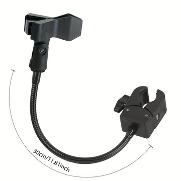 Clip de Micrófono Ajustable con Cuello de Ganso Curvado de 180° y Conector XLR, Soporte Antigolpes de Manguera Metálica Fuerte para Podcasts, Conferencias y Ponencias -