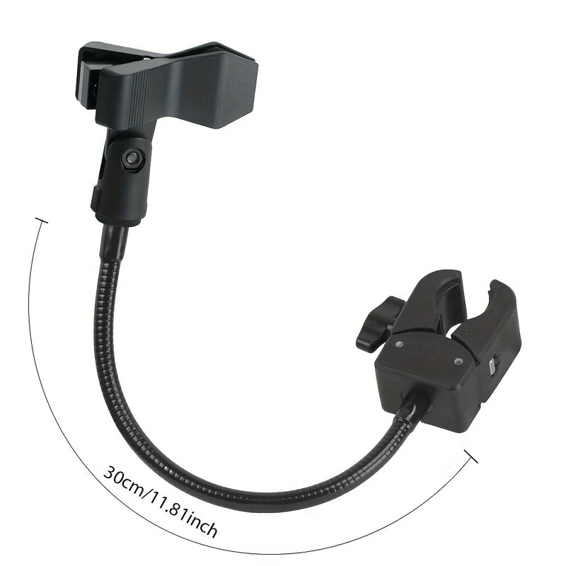 Clip de Micrófono Ajustable con Cuello de Ganso Curvado de 180° y Conector XLR, Soporte Antigolpes de Manguera Metálica Fuerte para Podcasts, Conferencias y Ponencias -