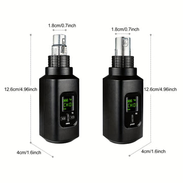 Sistema de Micrófono Inalámbrico 2.4 GHz con Enrutador y Receptor XLR para Micrófonos Dinámicos, Mezcladora y Sistemas de Sonorización, Conexión de 2 Emisores para Transmisión Sincronizada