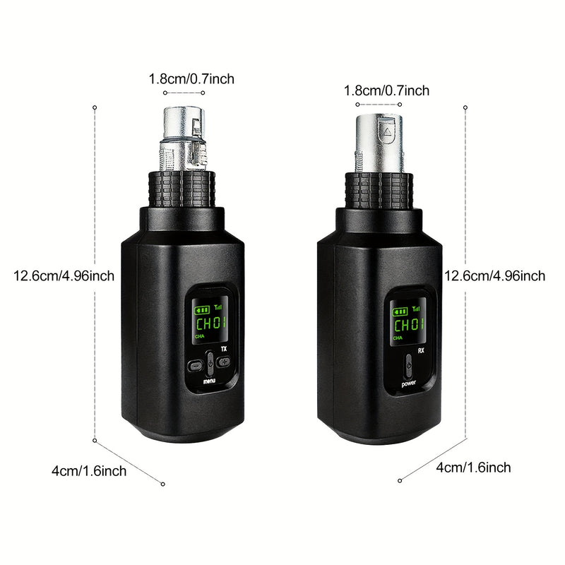 Sistema de Micrófono Inalámbrico 2.4 GHz con Enrutador y Receptor XLR para Micrófonos Dinámicos, Mezcladora y Sistemas de Sonorización, Conexión de 2 Emisores para Transmisión Sincronizada