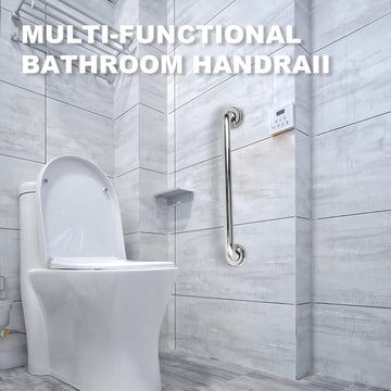 1pc Estilo Clásico Conjunto de Brazo de Ducha y Barra de Sujeción de Metal, Barra de Seguridad para Baño Robusta, Opciones de 12/20 Pulgadas, Kit de Instalación Fácil Incluido