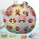 1pieza Funda de silla de felpa grande para niños - Diseño de cabezas de perros encantadoras para almacenamiento y organización divertidos, cierre de cremallera suave, perfecto para animales de peluche y felpas para el cuarto de la niña y el niño