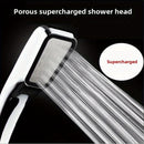 Cabezal de ducha rectangular de alta presión con 300 orificios, ahorrador de agua, diseño en blanco y negro - Plástico duradero, fácil instalación para baño moderno, accesorio para ducha