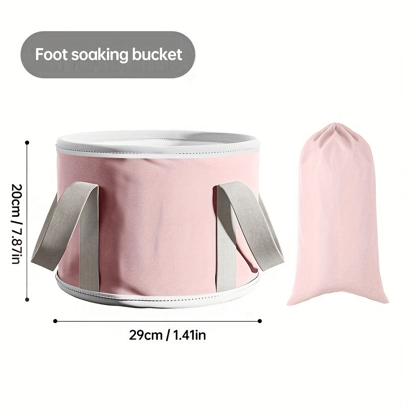 Baño de piernas plegable portátil de 12 pulgadas (30,48 cm) con mango ergonómico, no requiere electricidad, no tóxico ni libre de formaldehído, diseño rosa gris, adecuado para el hogar, dormitorio y relajación en viajes, adecuado para regalos de vacacion