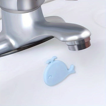 1/2 piezas Anillo de desbordamiento para lavabo, diseño de ballena adorable, cubierta embellecedora para lavabo, plástico, accesorio de decoración para baño del hogar