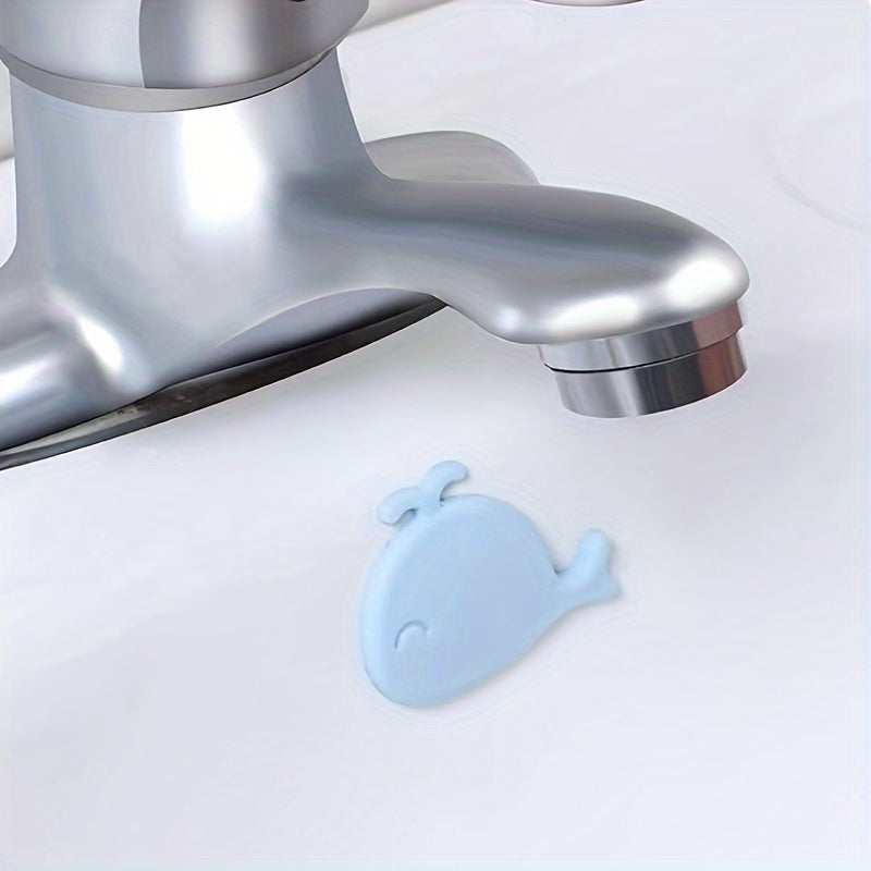1/2 piezas Anillo de desbordamiento para lavabo, diseño de ballena adorable, cubierta embellecedora para lavabo, plástico, accesorio de decoración para baño del hogar