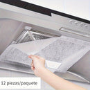 Filtros absorbentes de grasa para campana extractora universal de 12 piezas - Resistente a altas temperaturas, desechables, pantallas antiadherentes para limpieza de ventilación de cocina