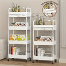 Carrito de almacenamiento móvil para cocina, caja rodante con cajones extraíbles, carrito resistente de 3 y 4 niveles con ruedas bloqueables para baño, sala, cocina, snacks, manualidades, cosméticos y decoración del hogar
