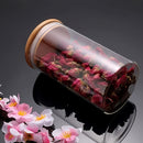 Juego de 12 Piezas, Tarro Redondo Transparente de Vidrio Borosilicato con Tapa de Bambú y Cierre Hermético para Almacenar Snacks o Té