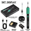 1pc Pluma de soldadura USB recargable, kit de herramienta de soldadura portátil de 15W con control de temperatura ajustable, agarre antideslizante, material de PVC, compatible con PCs e instrumentos eléctricos, batería de polímero de litio de 650mAh, no
