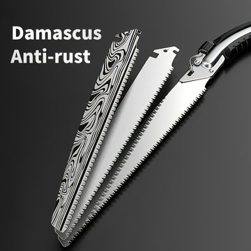 Cuchilla de doblar metal de corte rápido de Damasco - Cuchilla portátil de carpintería de una mano con reemplazo de hoja de teclado, no necesita electricidad para podar árboles, registro de jardín y proyectos de carpintería, cuchillas de mano para carpin