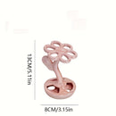 Portacepillos de Cerámica Diseño Original - Organizador de Baño Independiente con Flores en 3 Colores (Rosa, Blanco, ), Almacenamiento Doble para Brochas y Cosméticos, Sin Necesidad de Electricidad, Decoración Elegante y Regalo Festivo