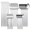 Juego de Cubiertos de Acero Inoxidable de 30 Piezas, Juego de Cuchillo Tenedor Cuchara, Juego de Vajilla, Incluye Juego de Cuchillo Tenedor Cuchara, Apto para Casa, Restaurante, Hotel, Fiesta, Boda, Lavavajillas