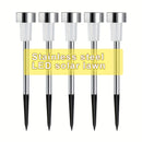 Juego de 5/10/24 luces solares LED para césped, luz solar exterior de acero inoxidable, sin tarifa eléctrica, no requiere cableado. Adecuadas para decorar patios, céspedes, caminos, terrazas, pasillos, jardines y se encienden automáticamente al anochecer