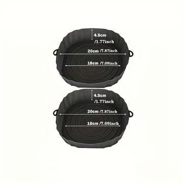 2 piezas de revestimientos de silicona para freidora de aire, bandejas para hornear reutilizables de 18,01 cm, accesorios para horno, herramientas para hornear, artilugios de cocina, accesorios de cocina