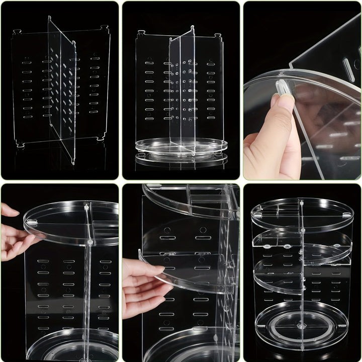 [Giratorio Transparente Maquillaje Organizer] Organizador de Maquillaje Giratorio Transparente 360° - 1 pza Estante Giratorio para Cosméticos de Encimera - Para Almacenamiento en Dormitorio y Baño
