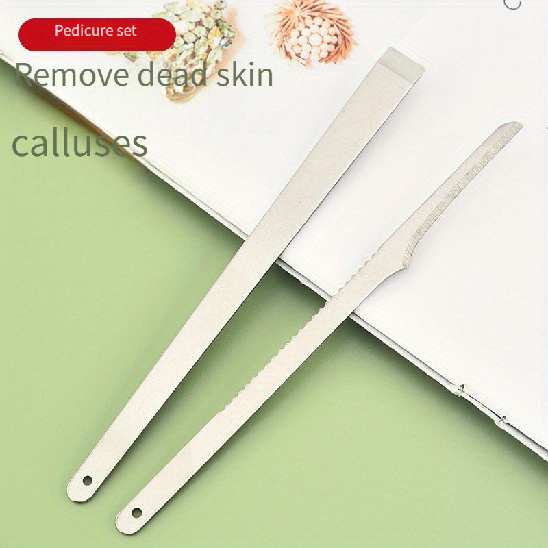3 piezas de acero inoxidable Juego de pedicura, cuchillos de cuidado de pies sin fragancia para eliminación de piel muerta y callos, manual, no requiere batería