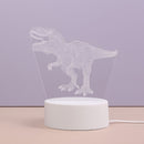 Luz Nocturna de Dinosaurio en 3D con Alimentación por USB - Lámpara Creativa de T-Rex con Efecto Luminoso, Decoración Moderna para Dormitorio y Mesa, Regalo Perfecto para Jóvenes y Adultos, Base Blanca, Material Plástico, Iluminación Ambiental con Alimen