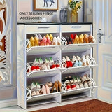 2 piezas de armario de zapatos blanco de 3 niveles con marco de hierro grueso, estantes plegables ocultos para almacenamiento organizado de zapatos, diseño independiente, capacidad de almacenamiento cerrado <3,2 pies cúbicos, organizador de almacenamient