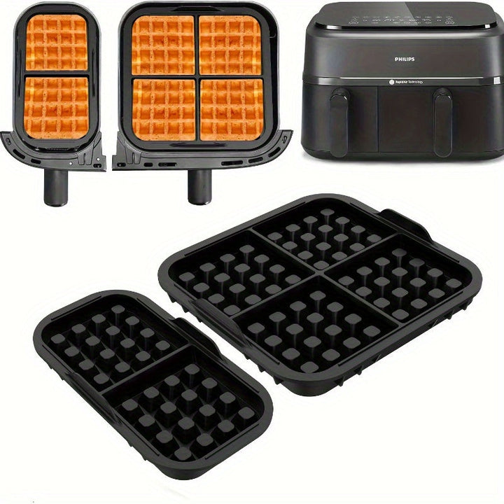 Juego de 2 moldes de waffle de silicona, perfectos para usar con for philips NA350 y Tefal EY9018, ideales para hornear y fáciles de limpiar, herramientas de cocina.