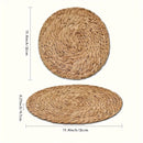 2/4/6 piezas de individuales de ratán tejidos a mano, 35.05 cm - Naturales, rústicos, resistentes al calor, decoración rectangular para cocina y comedor, bodas, fiestas, hogar - Alta calidad, solo lavado a mano, individuales para cocina, vajilla de fiest