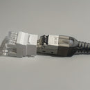 Conector RJ45-CAT.6A sin herramientas, adaptador de red Ethernet con conector RJ45 8P8C, carcasa metálica - No se requiere cableado, compatible con Alexa, ideal para la configuración de redes de computadoras, adaptador de red Ethernet para computadoras.