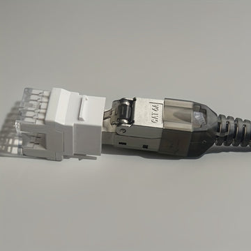 Conector RJ45-CAT.6A sin herramientas, adaptador de red Ethernet con conector RJ45 8P8C, carcasa metálica - No se requiere cableado, compatible con Alexa, ideal para la configuración de redes de computadoras, adaptador de red Ethernet para computadoras.