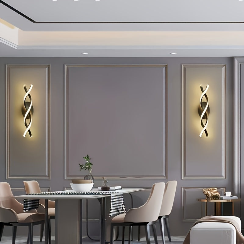 1 pieza de luz de pared LED moderna - 3 opciones de temperatura de color, lámpara de pared de metal con accesorios de instalación, diseño desmontable, control de brillo, adecuada para pasillos y entradas, con cableado duro.