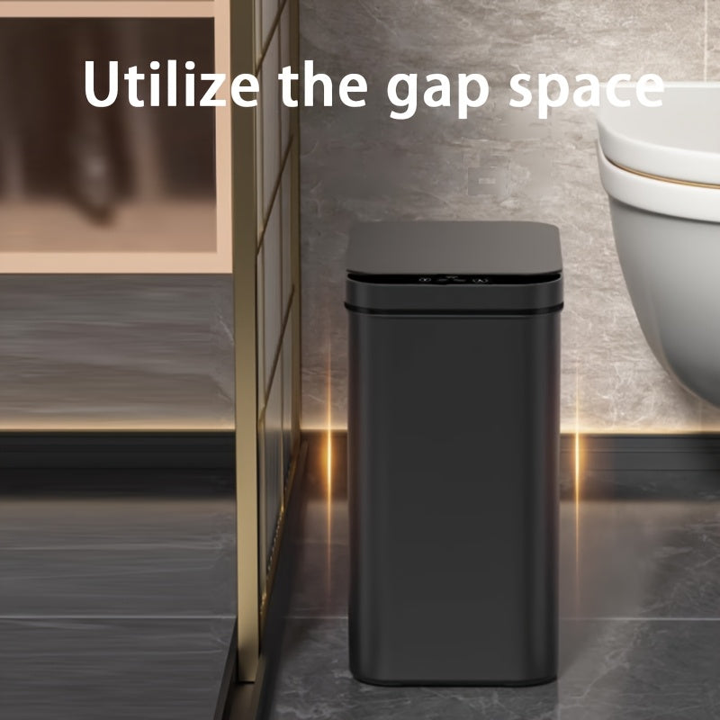 EANE Papelera inteligente con batería, cierre automático con sensor, montaje en pared, papelera automática completa para baño y sala de estar, funcionamiento ≤36V - Sin batería