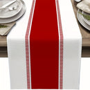 1 Pieza, Camino De Mesa Rojo, Camino De Mesa A Rayas De Granja, Antideslizante, Bufandas De Tocador, Camino De Mesa Decorativo, Para Cocina, Comedor, Mesa De Centro, Vacaciones, Fiesta, Boda