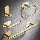 4 piezas Juego de accesorios de baño de acero inoxidable moderno, Anillo de toalla, Barra de toalla, Toallero, Juego de colgantes de baño, Soporte para toallas de mano, Soporte para papel higiénico, Toallero de baño