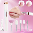 Kit de 5+1, 6 piezas para Taladro Eléctrico de Uñas con Quitaúñas y Pulidor Recargable Beige Claro para Manicura de Manos y Pies