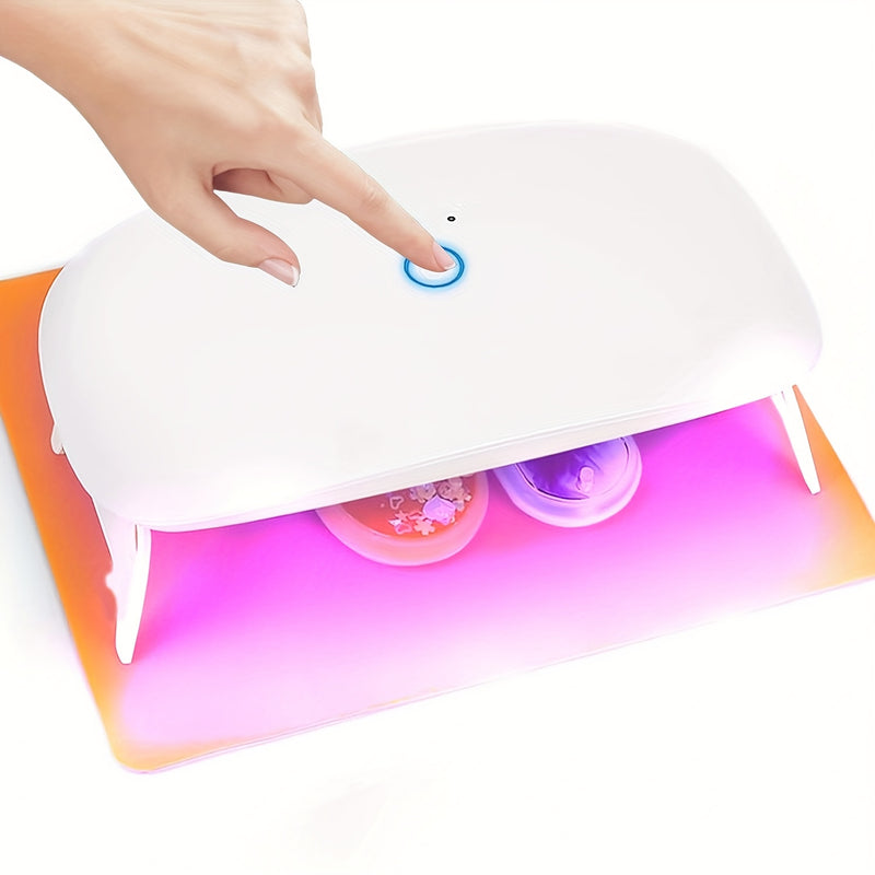 【Artesanía Creativa】Lámpara LED UV Compacta para Uñas con 18 Cuentas - Luz de Curado de Esmalte en Gel Versátil, Configuraciones de Temporizador de 60/90/150S, Herramienta Profesional de Manicura y Pedicura, Diseño Portátil y Plegable para Moldes de Resi