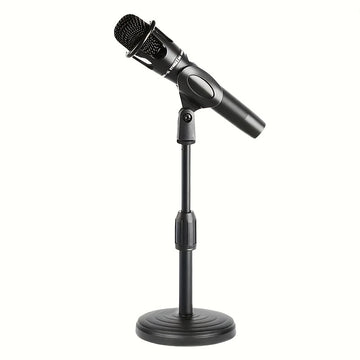 1pc Soporte de micrófono de escritorio ajustable, base pesada para estabilidad, ideal para grabación, podcasting y transmisión en vivo - Material ABS duradero, negro