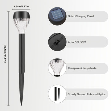 8 Luces Solares para Jardín - Luces LED de Sendero con Encendido/Apagado Automático, Iluminación Paisajística para Patio, Pasillo y Césped - Eficiencia Energética, Luz Solar para Exteriores