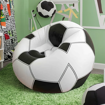 [Sofá Reclinable Impermeable de Fútbol] Sofá Reclinable de Fútbol Individual Impermeable de PVC - Sofá Inflable Perezoso - Silla Plegable Portátil para Descanso al Aire Libre con Kit de Reparación