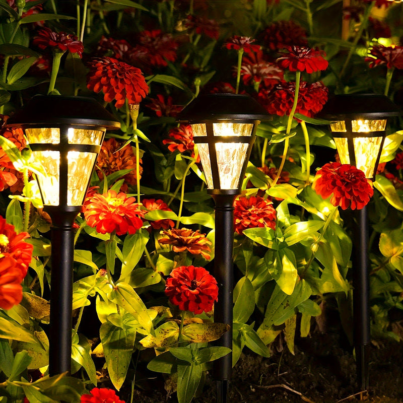 12 Pack Luces de sendero solares al aire libre, impermeables, luces de caminata de jardín, iluminación de paisaje LED Auto On/Off Crepúsculo al amanecer para sendero, acera, césped, patio, jardín