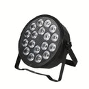 Luz LED Profesional de Escenario, 18x12W 4-en-1 RGBW Luz LED Profesional de Escenario con Control DMX, Diseño Flat Par, Soportes y Enchufe de Energía para DJs, Bodas y Fiestas